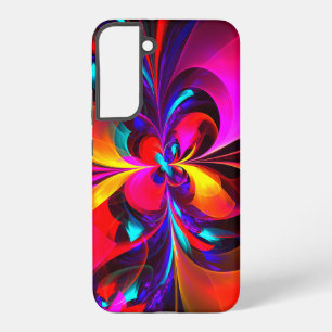 Modern Floral Abstract Art Red Blue Pattern #07 Samsung Galaxy S22+ Case