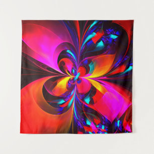 Modern Floral Abstract Art Red Blue Pattern #07 Tapestry