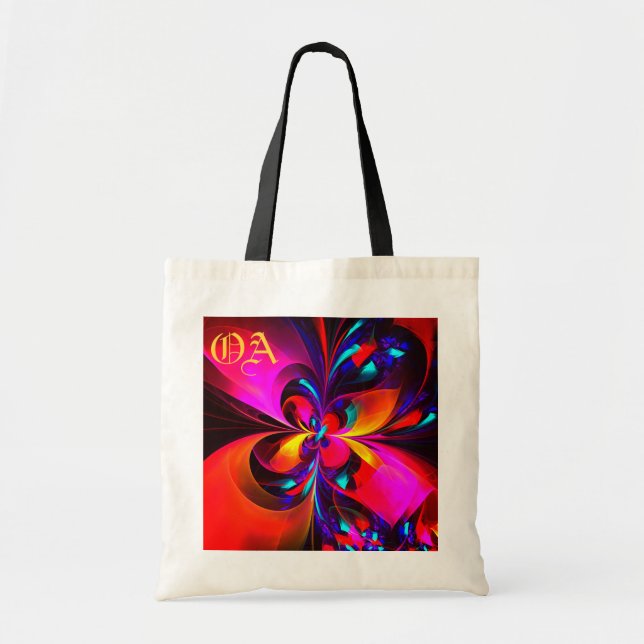 Modern Floral Abstract Art Red Blue Pattern #07 Tote Bag (Front)