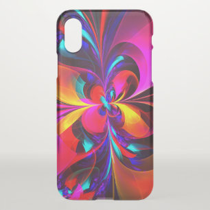 Modern Floral Abstract Art Red Blue Pattern #07 iPhone X Case