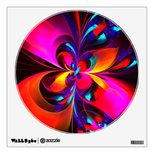 Modern Floral Abstract Art Red Blue Pattern #07 Wall Decal