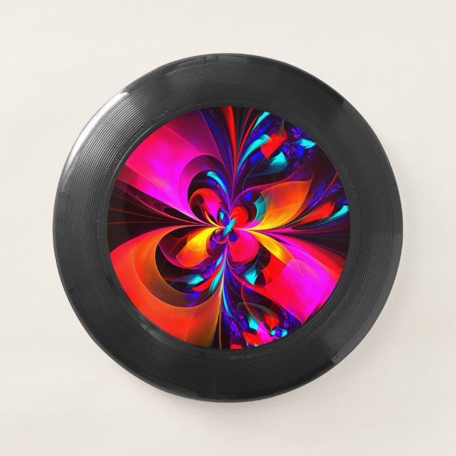 Modern Floral Abstract Art Red Blue Pattern #07 Wham-O Frisbee (Front)