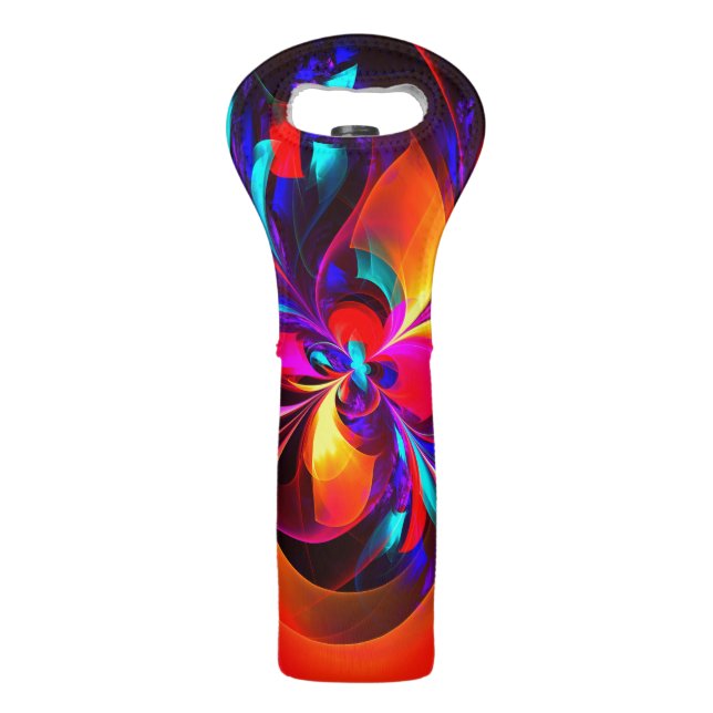 Modern Floral Abstract Art Red Blue Pattern #07 Wine Bag (Front)