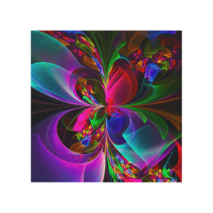 Modern Floral Abstract Art Red Blue Pattern #12
