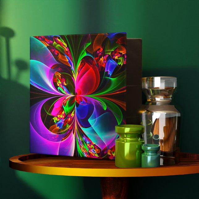 Modern Floral Abstract Art Red Blue Pattern #12 3 Ring Binder (Modern Floral Abstract Art Red Blue Pattern #12 3 Ring Binder)