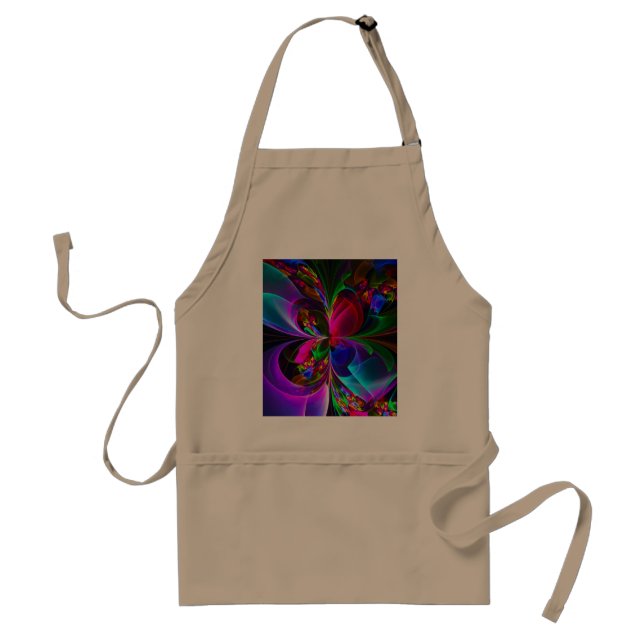 Modern Floral Abstract Art Red Blue Pattern #12 Adult Apron (Front)