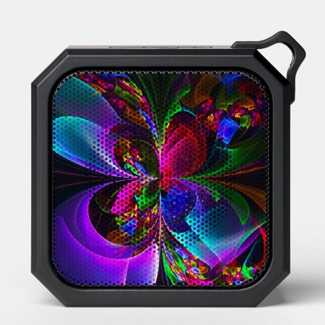 Modern Floral Abstract Art Red Blue Pattern #12 Bluetooth Speaker (Front)