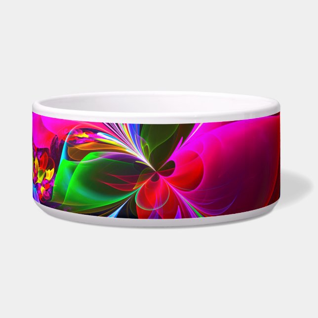Modern Floral Abstract Art Red Blue Pattern #12 Bowl (Front)