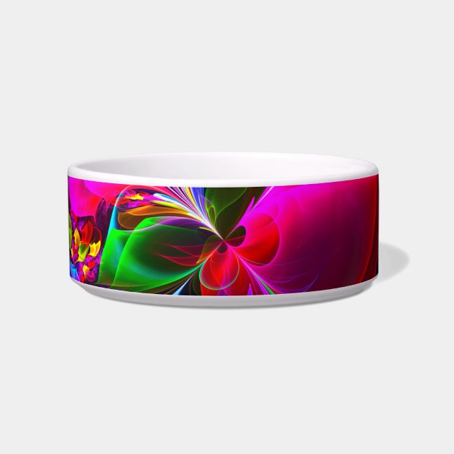 Modern Floral Abstract Art Red Blue Pattern #12 Bowl (Front)