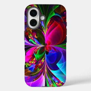 Modern Floral Abstract Art Red Blue Pattern #12 iPhone 16 Case