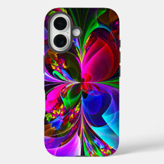 Modern Floral Abstract Art Red Blue Pattern #12 iPhone 16 Case