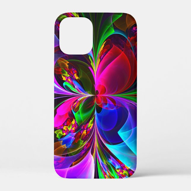Modern Floral Abstract Art Red Blue Pattern #12 Case-Mate iPhone Case (Back)