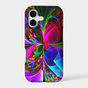 Modern Floral Abstract Art Red Blue Pattern #12 iPhone 17 Case