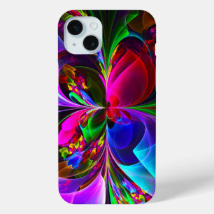 Modern Floral Abstract Art Red Blue Pattern #12 iPhone 15 Plus Case