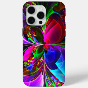 Modern Floral Abstract Art Red Blue Pattern #12 iPhone 15 Pro Max Case