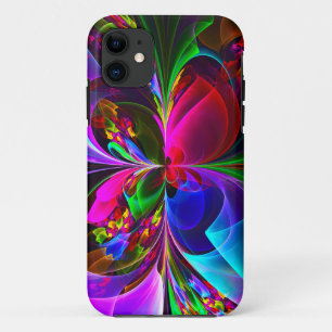 Modern Floral Abstract Art Red Blue Pattern #12 iPhone 11 Case