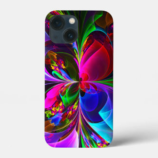 Modern Floral Abstract Art Red Blue Pattern #12 iPhone 13 Mini Case