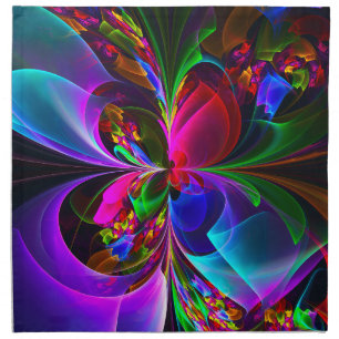 Modern Floral Abstract Art Red Blue Pattern #12 Cloth Napkin