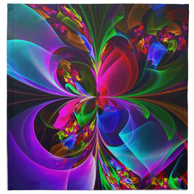 Modern Floral Abstract Art Red Blue Pattern #12 Cloth Napkin (Front)