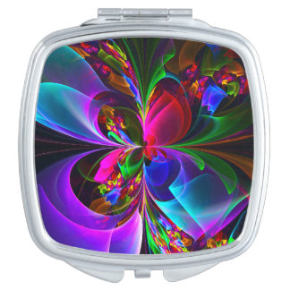 Modern Floral Abstract Art Red Blue Pattern #12 Compact Mirror