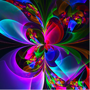 Modern Floral Abstract Art Red Blue Pattern #12 Cutout