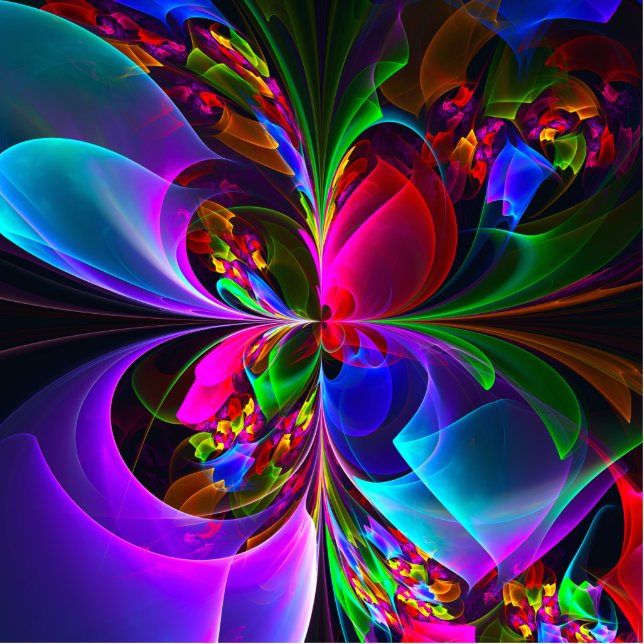 Modern Floral Abstract Art Red Blue Pattern #12 Cutout (Front)