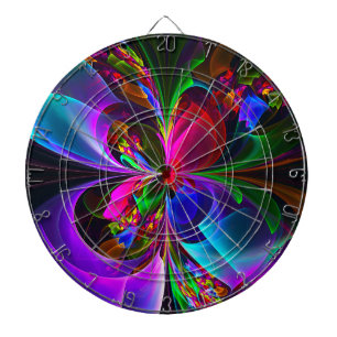 Modern Floral Abstract Art Red Blue Pattern #12 Dart Board
