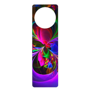 Modern Floral Abstract Art Red Blue Pattern #12 Door Hanger
