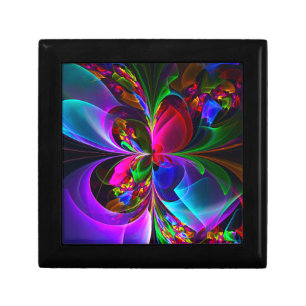 Modern Floral Abstract Art Red Blue Pattern #12 Gift Box