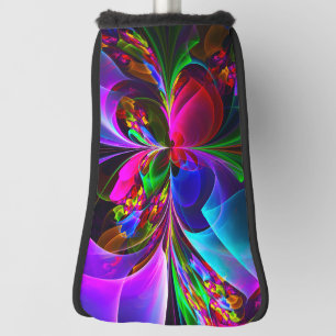 Modern Floral Abstract Art Red Blue Pattern #12 Golf Head Cover