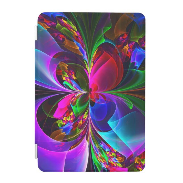 Modern Floral Abstract Art Red Blue Pattern #12 iPad Mini Cover (Front)