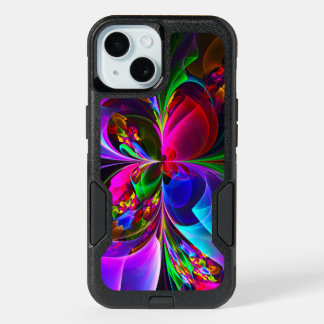 Modern Floral Abstract Art Red Blue Pattern #12 iPhone 15 Case