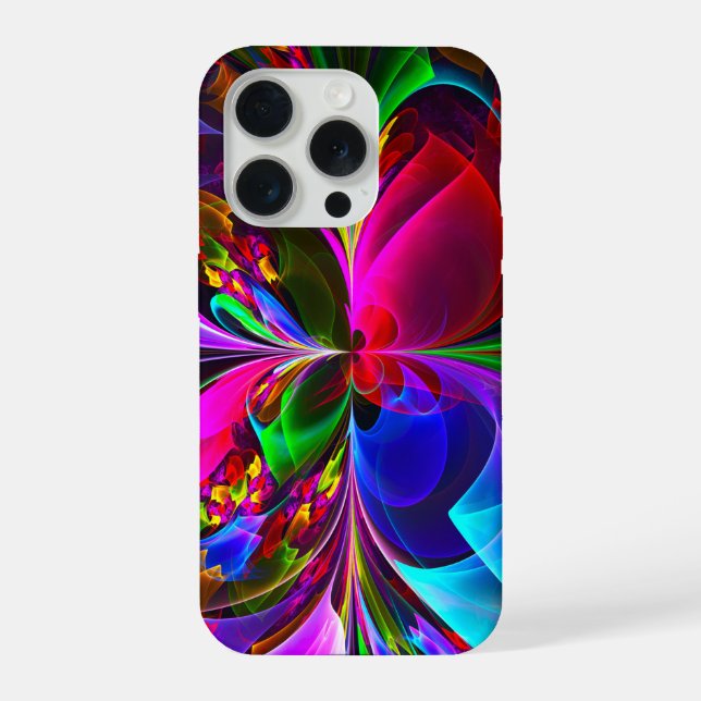 Modern Floral Abstract Art Red Blue Pattern #12 iPhone Case (Back)