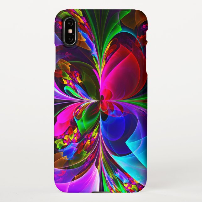 Modern Floral Abstract Art Red Blue Pattern #12 iPhone Case (Back)