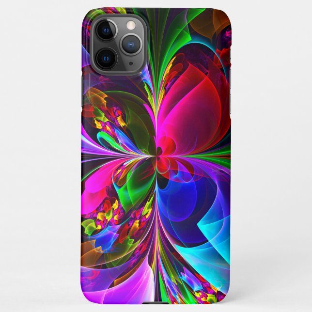 Modern Floral Abstract Art Red Blue Pattern #12 iPhone Case (Back)