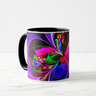 Modern Floral Abstract Art Red Blue Pattern #12 Mug