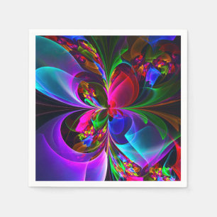 Modern Floral Abstract Art Red Blue Pattern #12 Napkins