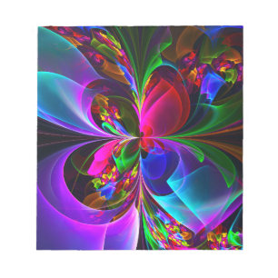 Modern Floral Abstract Art Red Blue Pattern #12 Notepad