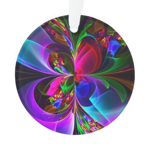 Modern Floral Abstract Art Red Blue Pattern #12 Ornament