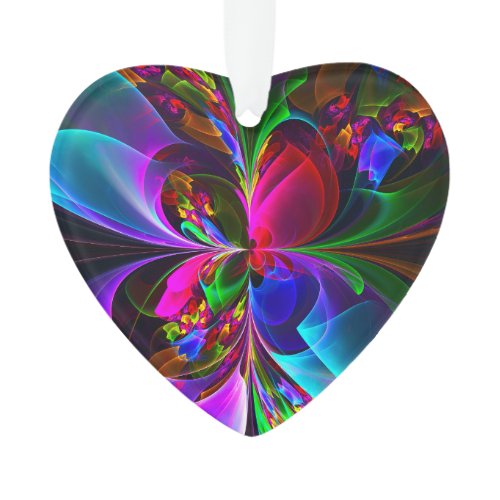 Modern Floral Abstract Art Red Blue Pattern #12 Ornament