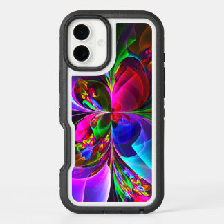 Modern Floral Abstract Art Red Blue Pattern #12 iPhone 16 Plus Case