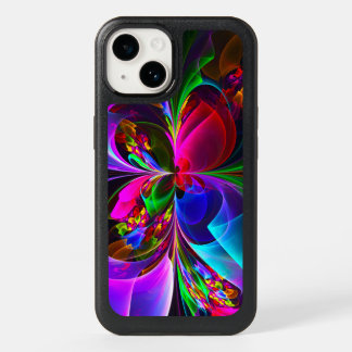 Modern Floral Abstract Art Red Blue Pattern #12 OtterBox iPhone 14 Case