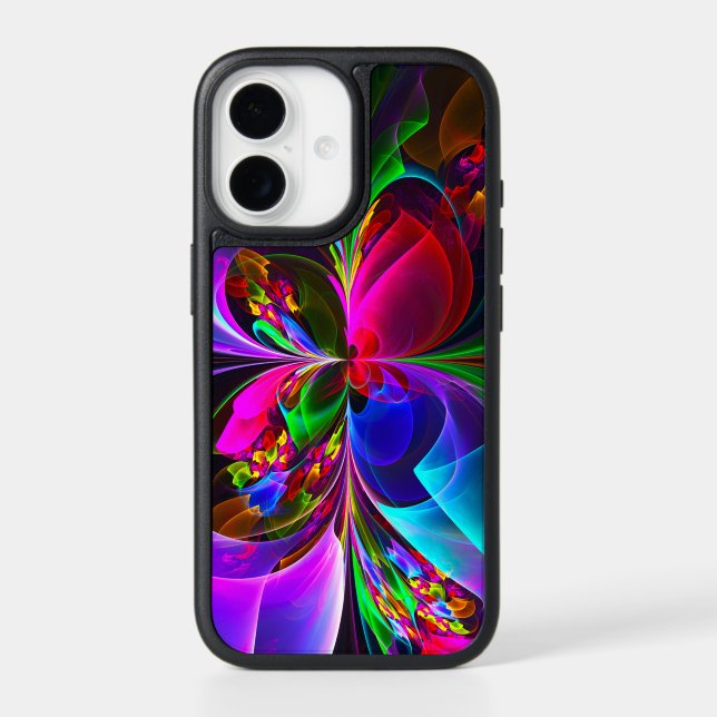 Modern Floral Abstract Art Red Blue Pattern #12 Otterbox iPhone Case (Back)