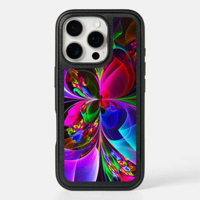 Modern Floral Abstract Art Red Blue Pattern #12 Otterbox iPhone Case (Back)