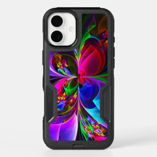 Modern Floral Abstract Art Red Blue Pattern #12 iPhone 16 Plus Case