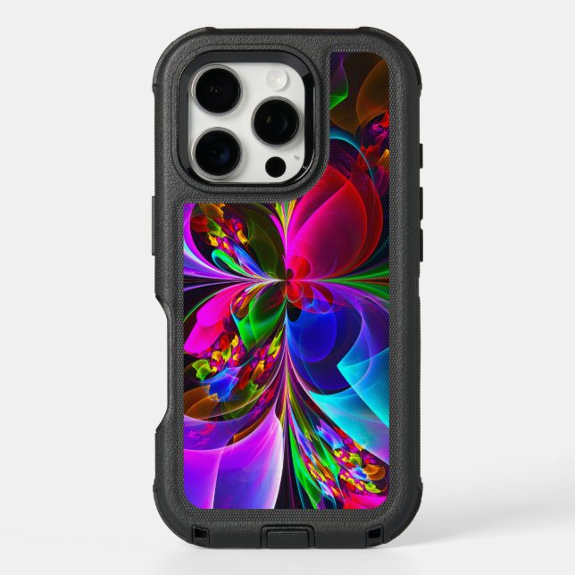 Modern Floral Abstract Art Red Blue Pattern #12 Otterbox iPhone Case (Back)