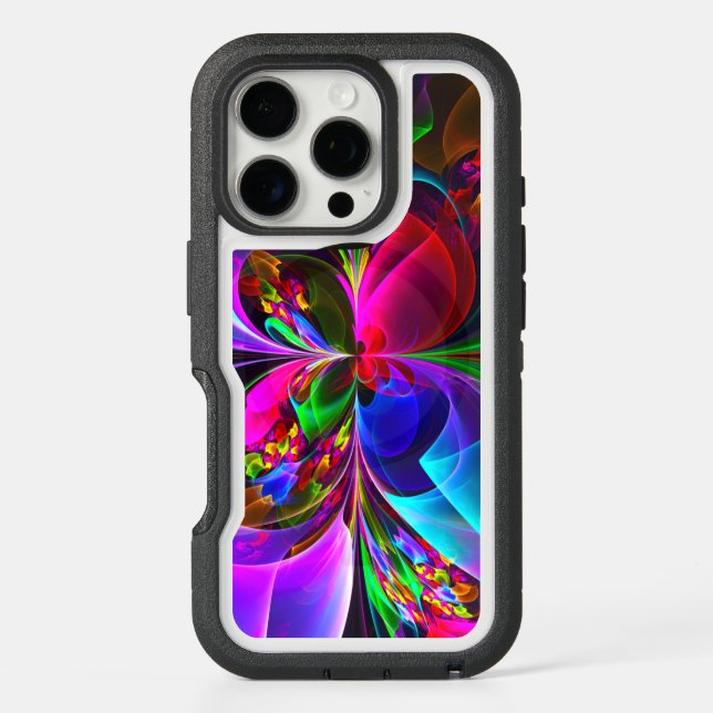 Modern Floral Abstract Art Red Blue Pattern #12 Otterbox iPhone Case (Back)