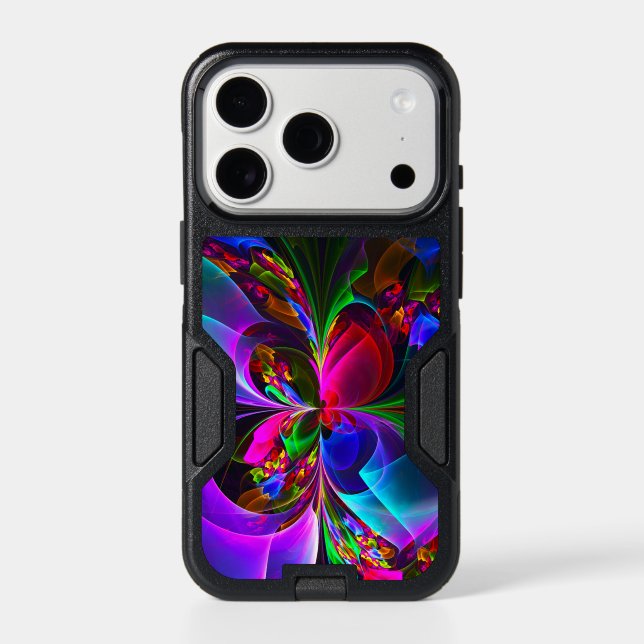 Modern Floral Abstract Art Red Blue Pattern #12 Otterbox iPhone Case (Back)
