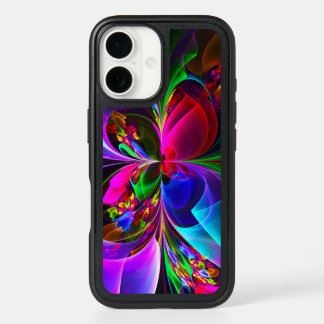 Modern Floral Abstract Art Red Blue Pattern #12 iPhone 16 Case