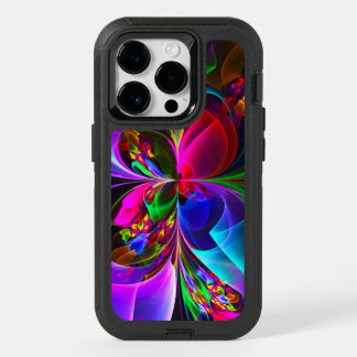 Modern Floral Abstract Art Red Blue Pattern #12 OtterBox iPhone 14 Pro Case
